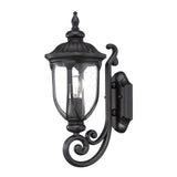 Matte Black Cast Aluminum Glass Lantern Wall Light