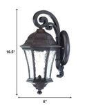 Antique Black Tapered Hanging Lantern Wall Light