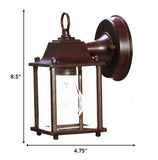 Dark Brown Hanging Glass Lantern Wall Light