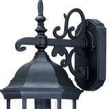 Narrow Matte Black Domed Hanging Glass Lantern Wall Light