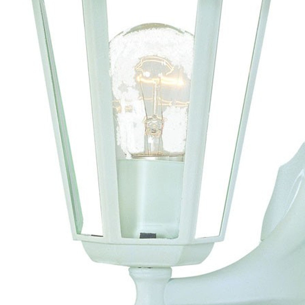 White Glass Lantern Wall Light