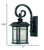 Matte Black Frosted Linen Glass Lantern Wall Light