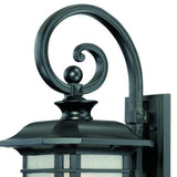 XL Matte Black Frosted Linen Glass Lantern Wall Light