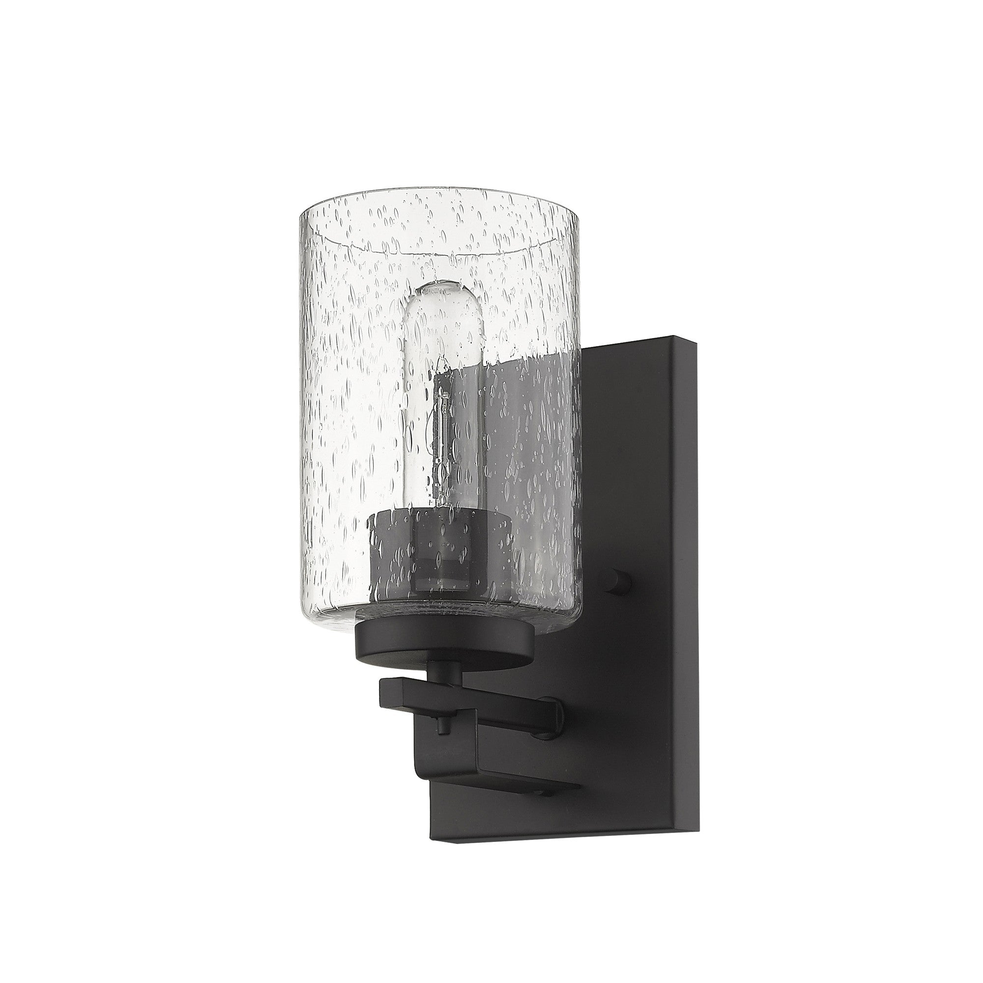 Bronze Metal and Textured Glass Wall Sconce