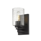 Bronze Metal and Textured Glass Wall Sconce