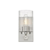 Silver Metal and Textured Glass Wall Sconce