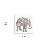 Floral Elephant Unframed Print Wall Art