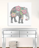 Floral Elephant Unframed Print Wall Art