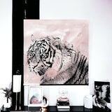 Pink Crouching Tiger Unframed Print Wall Art