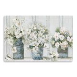 24" x 16" Watercolor Soft Pastel Bouquet Trio Canvas Wall Art