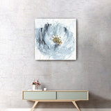 20" x 20" Watercolor Abstract Gray Blue Flower Canvas Wall Art