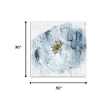 20" x 20" Watercolor Abstract Gray Blue Flower II Canvas Wall Art