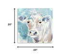 20" x 20" Watercolor Soft Pastel Cow Canvas Wall Art