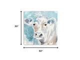 20" x 20" Watercolor Soft Pastel Cow Canvas Wall Art