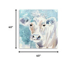 20" x 20" Watercolor Soft Pastel Cow Canvas Wall Art