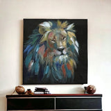 Painted Lion Portrait Unframed Print Wall Art