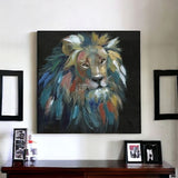 Painted Lion Portrait Unframed Print Wall Art