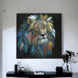 Painted Lion Portrait Unframed Print Wall Art