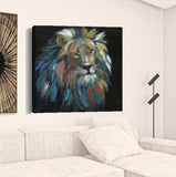 Painted Lion Portrait Unframed Print Wall Art