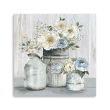 Rustic Grey Flowers Unframed Print Wall Art