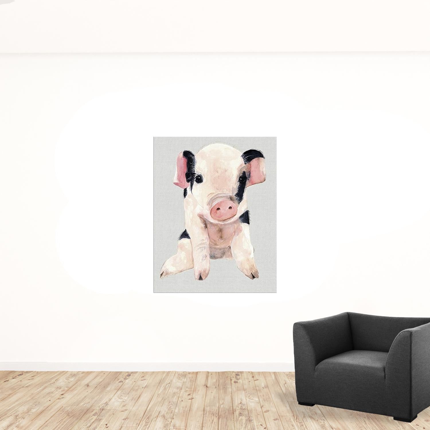 Cute Pink Piglet Unframed Print Wall Art