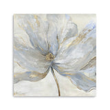 Soft Blue And Grey Flower With Gold Details Unframed Print Wall Art