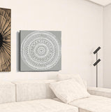 Boho White Mandala Unframed Print Wall Art