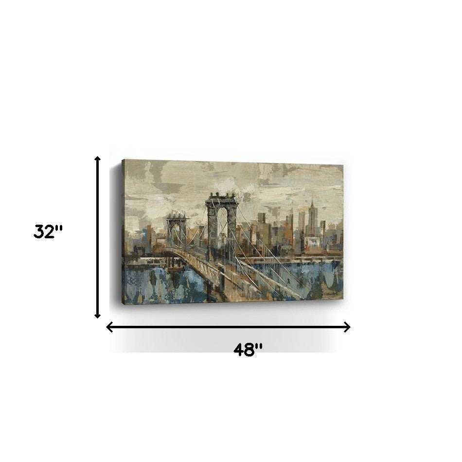 Vintage Inspired Nyc City Skyline Unframed Print Wall Art