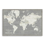 24" Minimalist World Map Canvas Wall Art