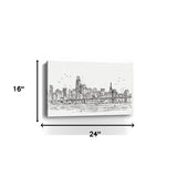 Monochrome City Skyline Sketch Unframed Print Wall Art