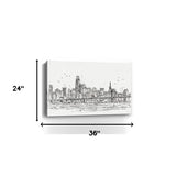 Monochrome City Skyline Sketch Unframed Print Wall Art