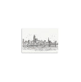 Monochrome City Skyline Sketch Unframed Print Wall Art