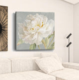 Angelic White Peony Flower Unframed Print Wall Art