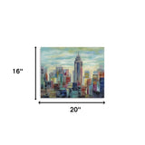 20" x 16" Vibrant NYC Skyline Canvas Wall Art