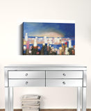 20" x 16" Watercolor City Lights on the Horizon Canvas Wall Art