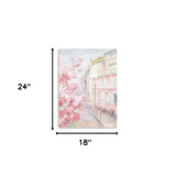 Pretty Pastel Pink Paris Street Unframed Print Wall Art