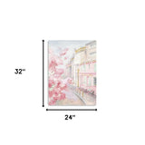 Pretty Pastel Pink Paris Street Unframed Print Wall Art