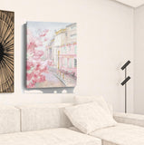 Pretty Pastel Pink Paris Street Unframed Print Wall Art