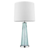 29" Silver Metal Table Lamp With White Empire Shade