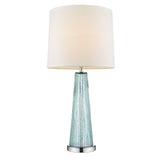 29" Silver Metal Table Lamp With White Empire Shade