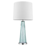 29" Silver Metal Table Lamp With White Empire Shade