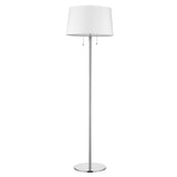 59" Chrome Traditional Shaped Floor Lamp With White Empire Shade