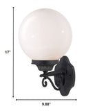 Matte Black Round Acrylic Globe Wall Sconce