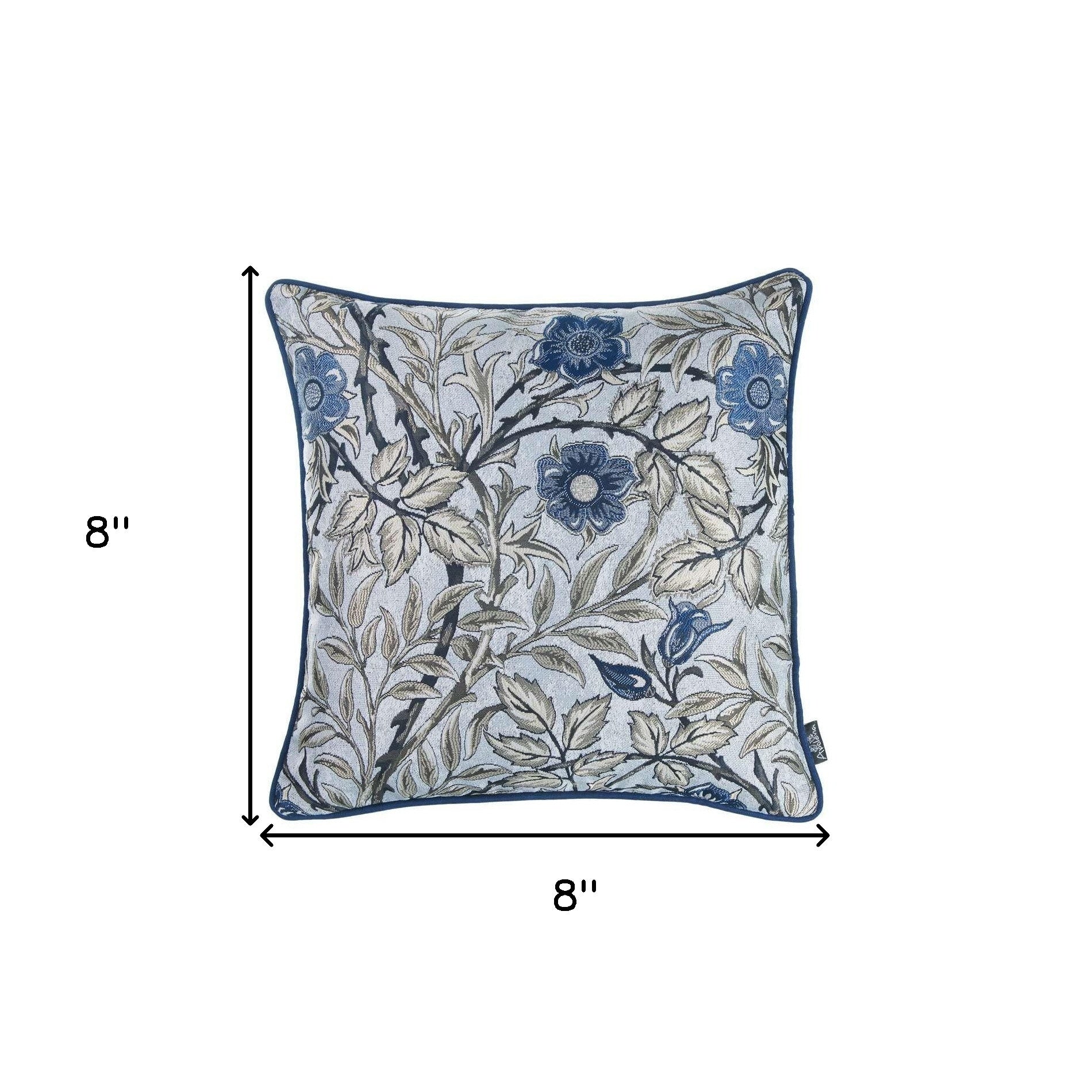 Blue and Gray Leaves Decorative Throw Pillow