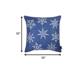 Blue and White Snowflakes Throw Pillow