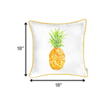 Orange and White Printed Pineapple Throw Pillow