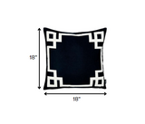 Black and White Geometric Border Throw Pillow