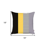 Multicolored Mixed Striped Geometric Throw Pillow