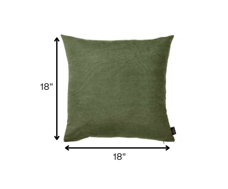 Set of 2 Green Modern Square Throw Pillows