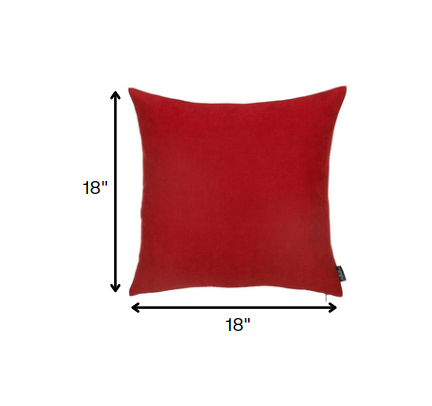 Set of 2 Red Modern Square Throw Pillows